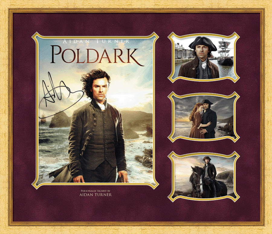 Poldark Photograph Display Signed by Aiden Turner - Memorabilia Framers Shop
